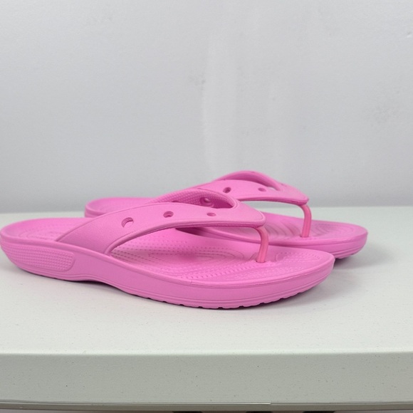 CROCS Iconic Comfort Light Pink Flip Flops Size 12 - Picture 2 of 10